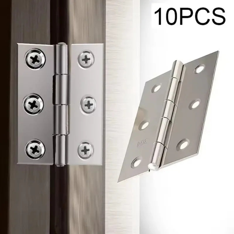 10pcs Stainless Steel Door Hinges Cabinet Doors Windows Wooden Box Flat Hinge Home Furniture Hardware Accessories Escritorio