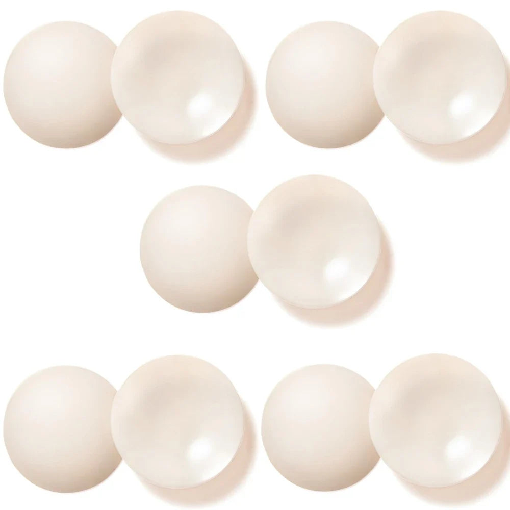 Nippies Nipple Cover - Sticky Adhesive Silicone Nipple Pasties - Reusable Pasty Nipple Covers for Women 5 Pairs Travel Set