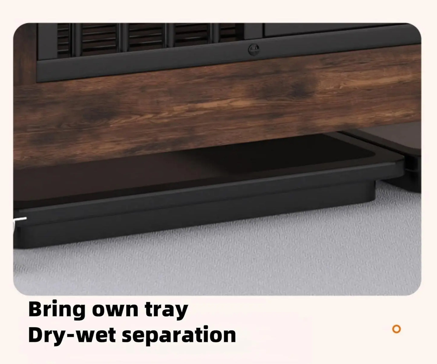 Wooden Dog Crate with Wheels Furniture, for Indoor, for All Dogs, Decorative Side End Table Multiple Units Can be Combined