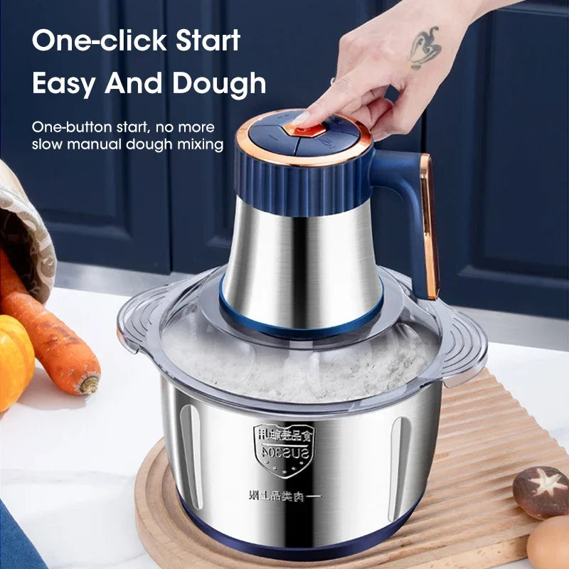 High-quality 5L Stainless Steel Electric Meat Grinder Food Grinder Multi-purpose Vegetable Cutter Baby Food Maker Chopper Mincer
