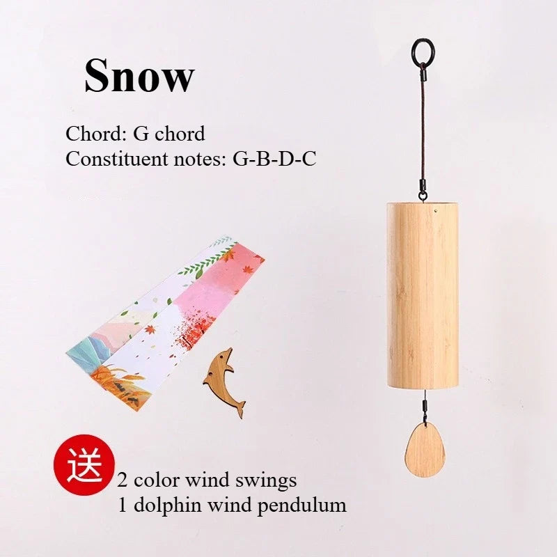 Tuomi Chord Wind Chime Japanese Hand Cranked Wind Chime Retro Bamboo Meditation Sound Healing Bamboo Wind Chime