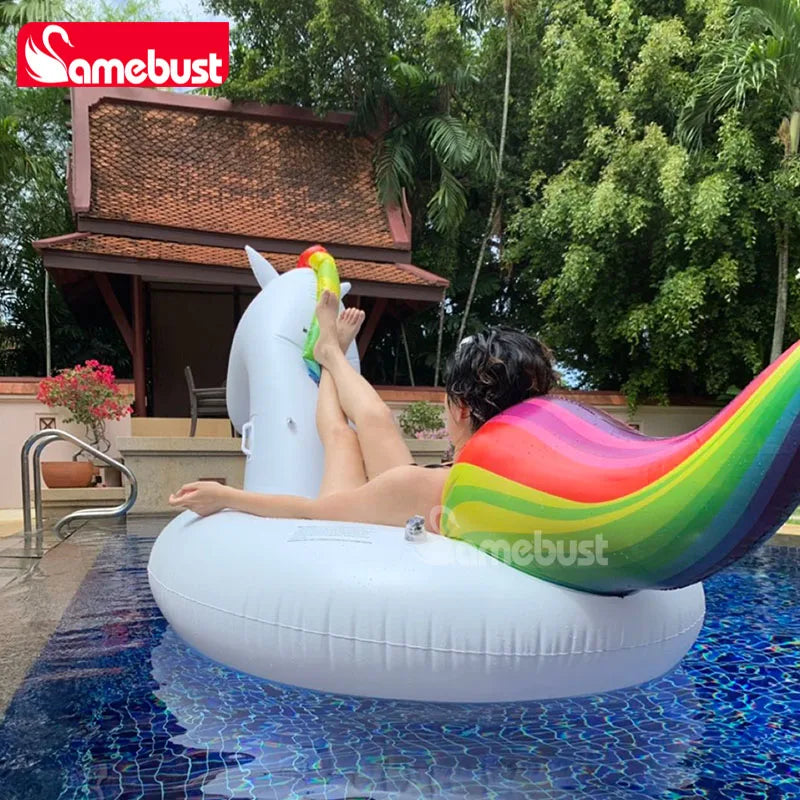 Camebust Inflatable Floating Swimming Pool Floats Unicorn Rider Animal Pool Floatsing Water Lounge Party Decoration