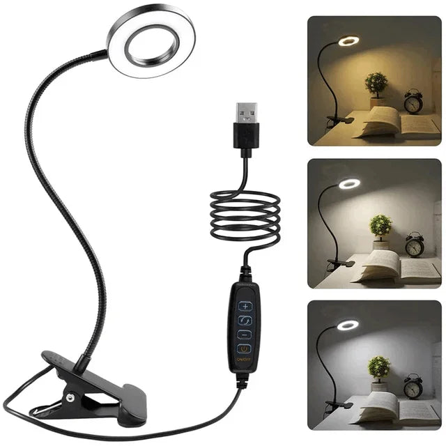 Flexible LED Vertical Lighting Desk Lamp Desktop Work Writing Lamp Bedroom Adjustable Clamping Bed Light Writing Reading Lamp