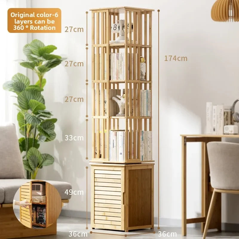 360 degree rotating bookshelf crevice bookcase children's floor picture book rack student shelf