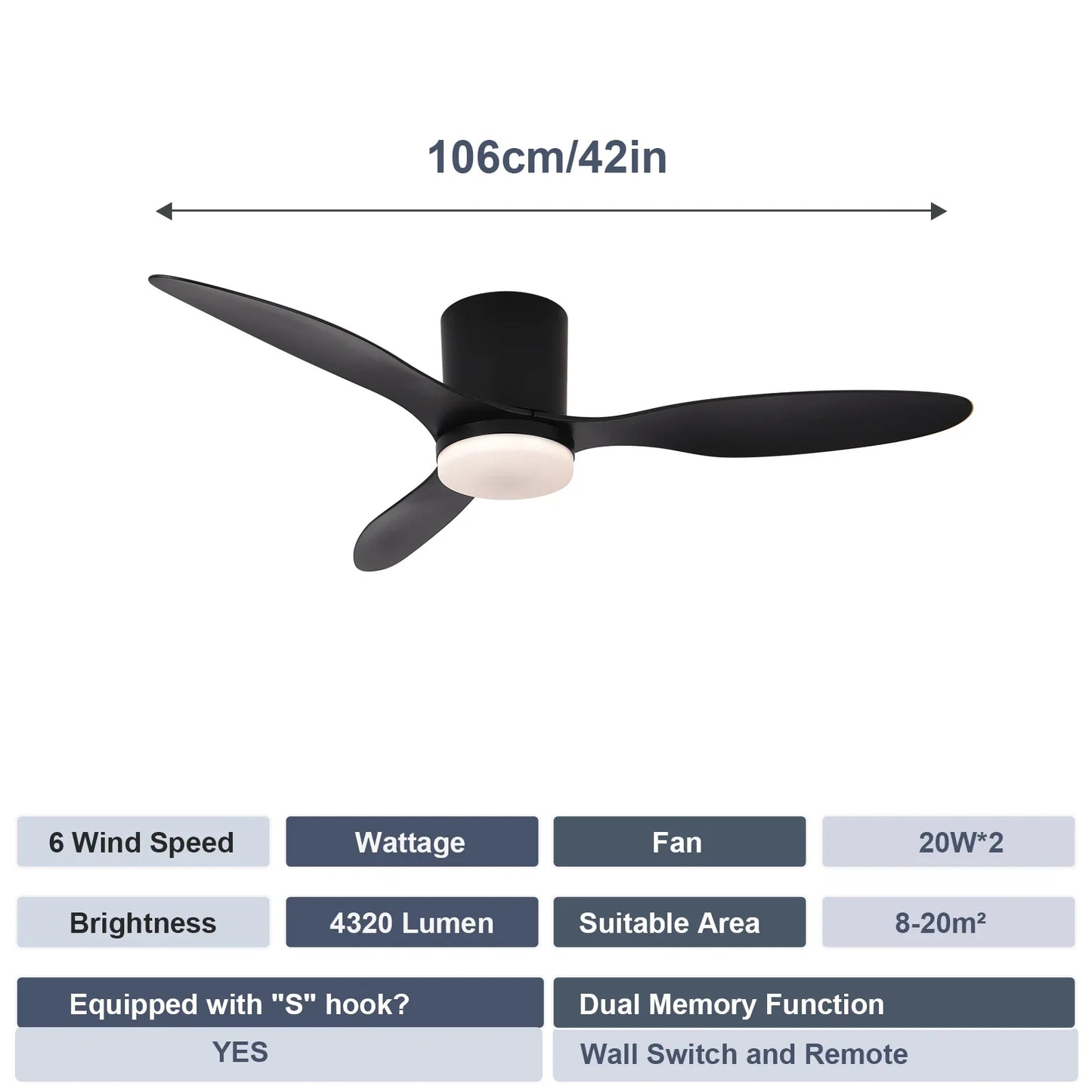 Modern Silent Led Ceiling Fan Lights DC Motor 6 Speeds Timing Fans Loft Remote Control Fan With Lights Bedroom Dining Room