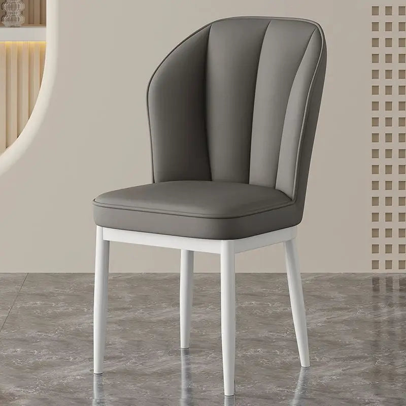 Cream Dining Chair - Modern Minimalist Lounge Chair with Wooden Legs, Mid-Century Accent Chair for Living Room & Dining Room