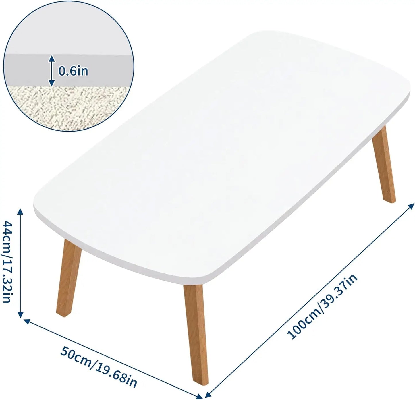 Rectangular Wooden Foldable Coffee Sofa Table Tatami Tea Table with Folding Legs Portable Laptop Desk for Home Office Balcony