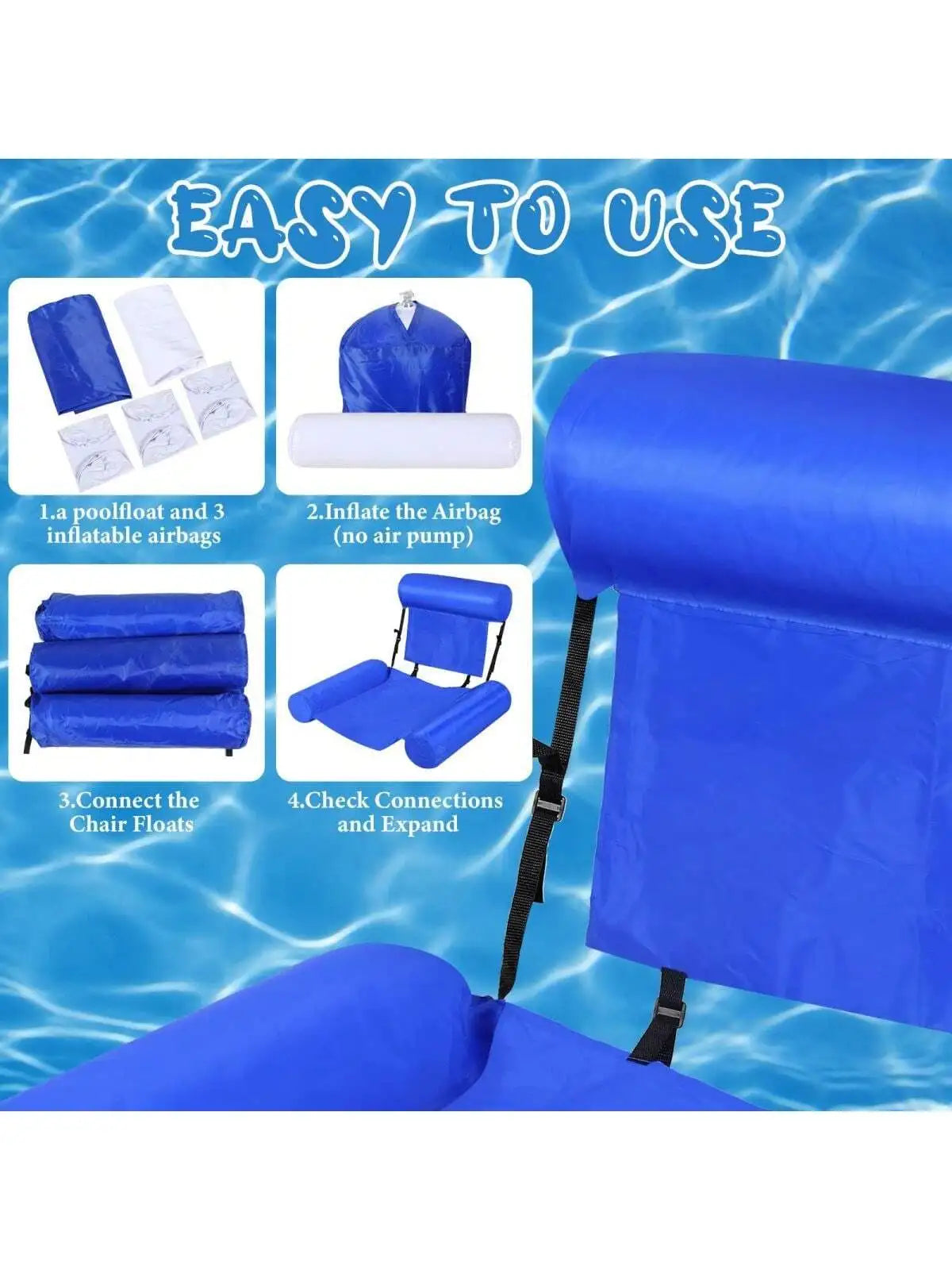 Inflatable Pool Floats Adult Size Water Hammock,Floats for Swimming Pool Multi-Purpose Pool Floating Toys