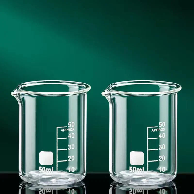 JUSTINLAU 50/100/150/250/500/1000ML High Borosilicate Glass Measuring Cup with Scale Laboratory Beaker Kitchen Baking Glass Cups