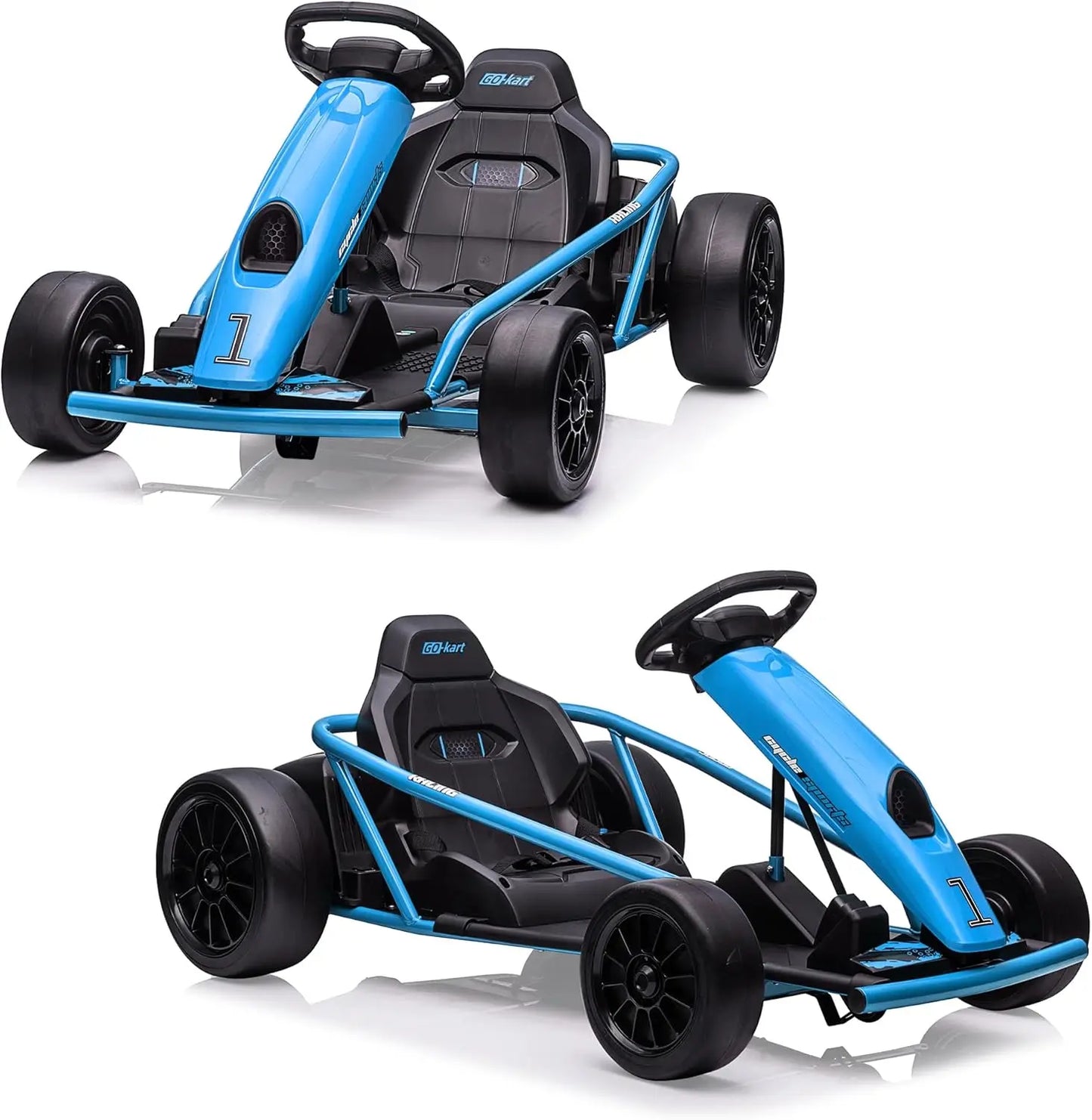 24V Go Kart for Teens & Big Kids Drifting Car with 2×300w Motor,8 MPH Speed,Music,Slow Start,Outdoor Racing Toy for Ages 8-12Y