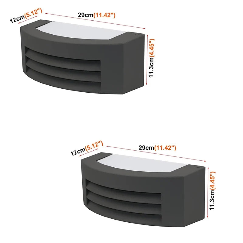 Aluminum Black Grille Wall Sconces E27 Base IP54 Waterproof Outdoor Wall Lamp Balcony Courtyard Porch Hallway Corridor Lighting