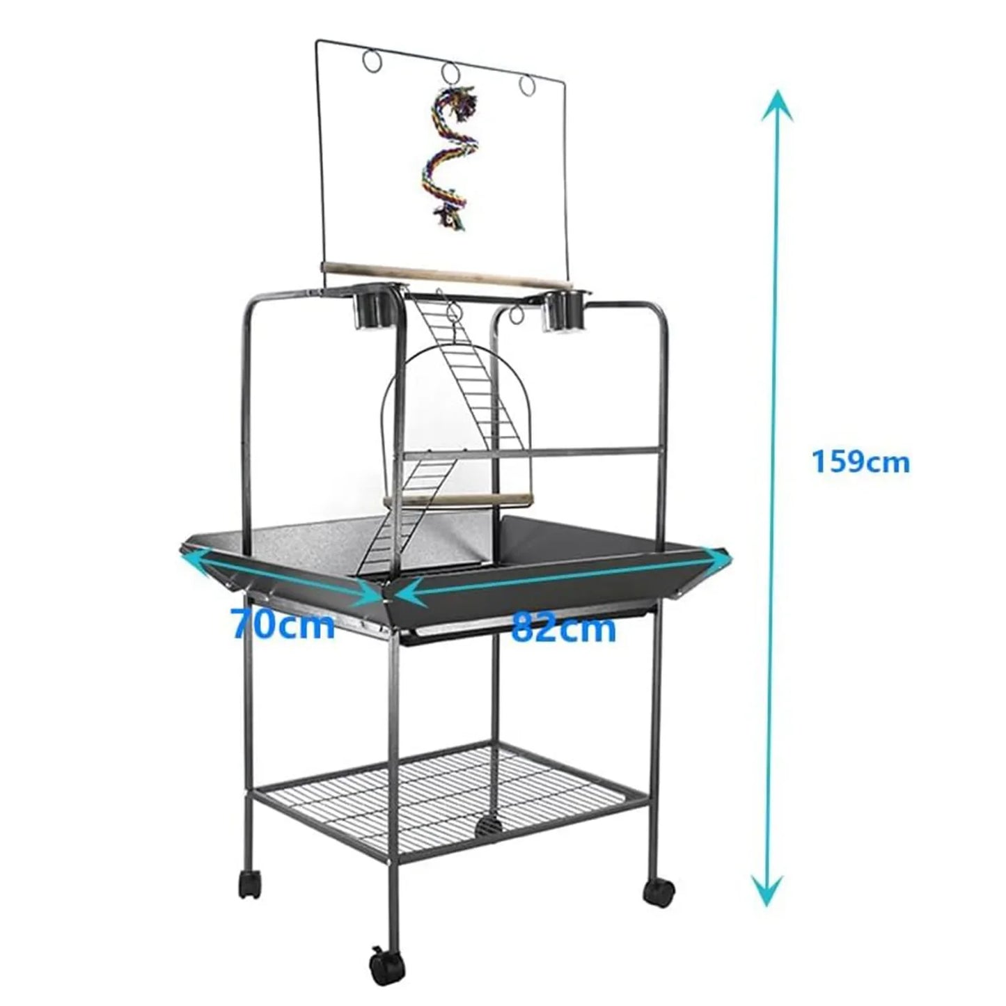 Indoor Outdoor Birds Playground with Swing Parrot Stand with Wheels for Parakeet Cockatiels Conures Macaw Pet Products