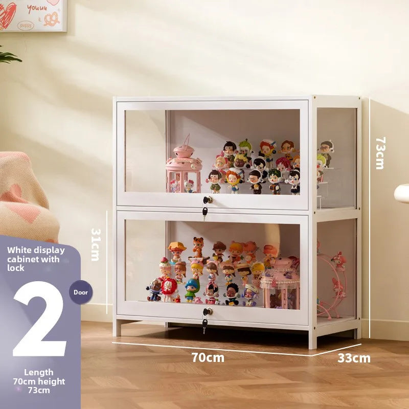 Figure cabinet with lock transparent Lego display cabinet household blind box ornament two-dimensional pain cabinet