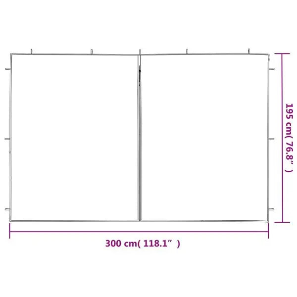 Anthracite 100% PE Waterproof Gazebo Sidewall UV Protected Outdoor Canopy Tent Replacement Side Wall