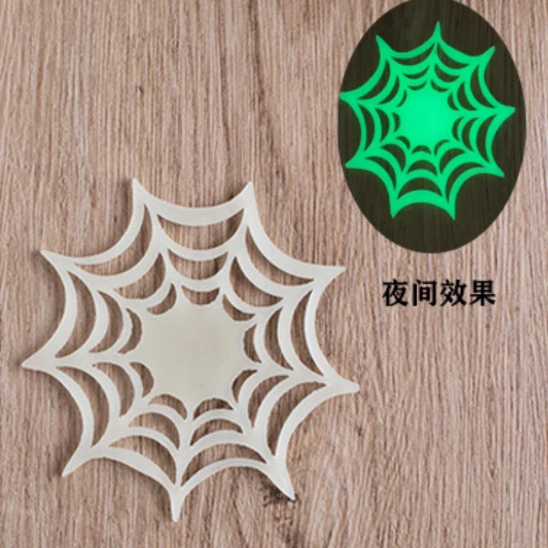 Insulated Coaster, Spider Web Fluorescent Placemat, Luminous Silicone Coaster