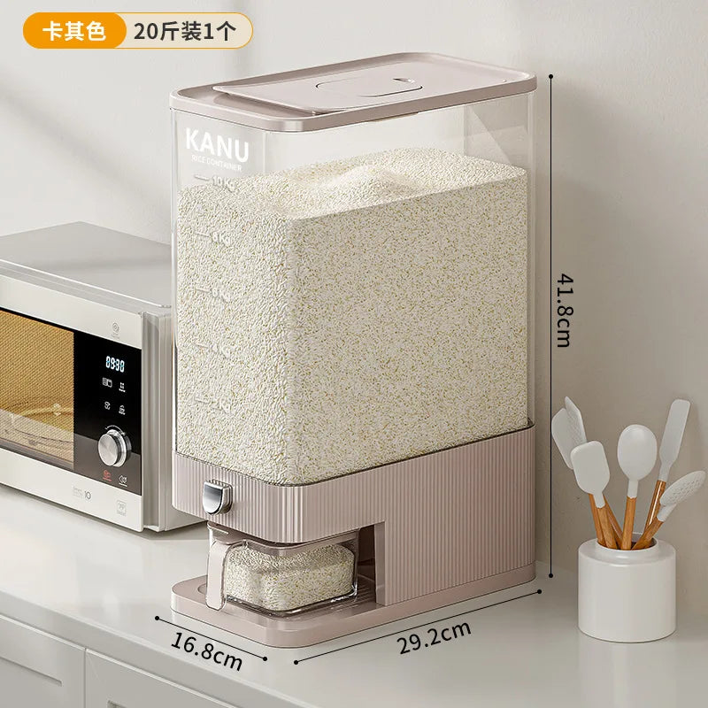 High-end pressing rice bucket, insect-proof and moisture-proof sealing, household food-grade rice box, flour storage container