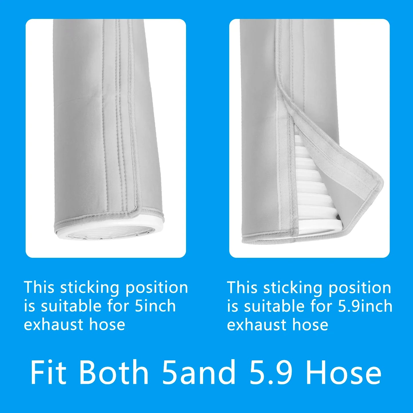 Air Conditioner Hose Protection Cover Insulated AC Hose Duct Vent Cover Easy Installation for Most 5inch to 5.9inch Exhaust Hose