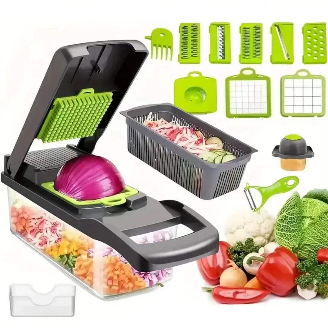 16pcs Multifunctional Vegetable Chopper Handle Food Grater Vegetable Slicer Dicer Kitchen Cutter Egg Liquid Separator Peeler