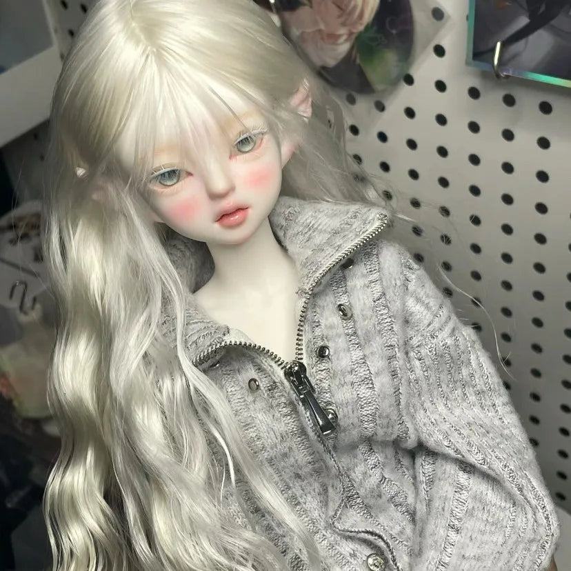 1/3 1/4 1/6 BJD Doll White Black Hair Row Wig Accessories for 60cm Doll Girls Hair