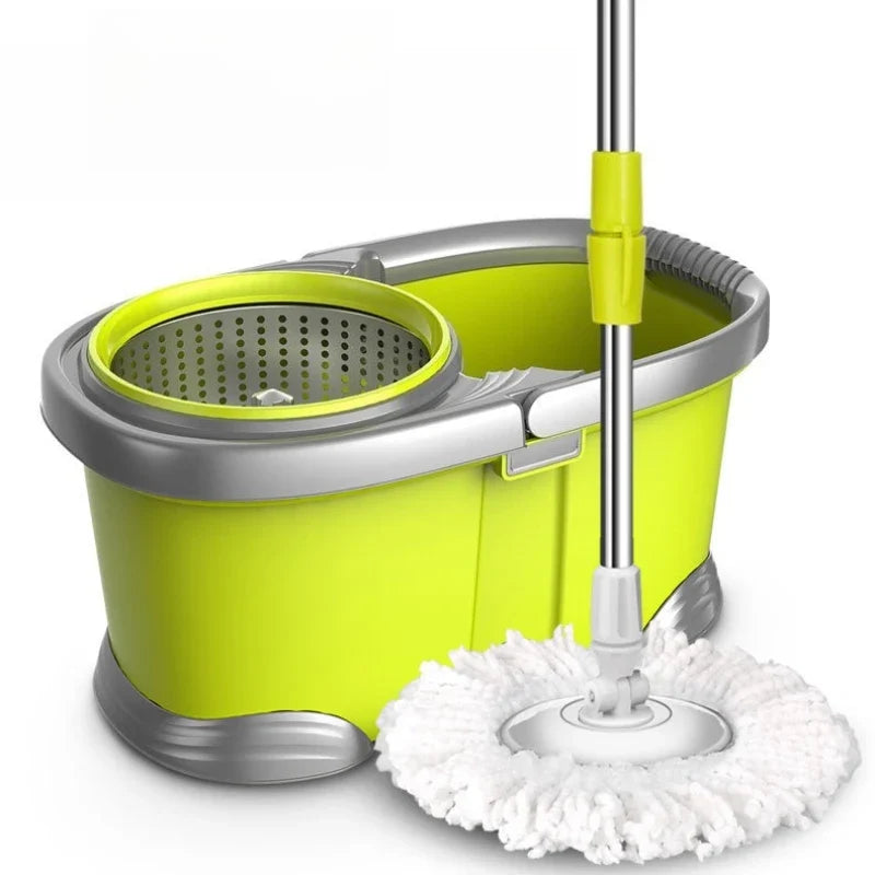 Spin Mop Bucket Dual Drive Hands Free Wringer Microfiber Mop Set 360 Spin Self Press Wringing Easy Clean Home Kitchen Floor