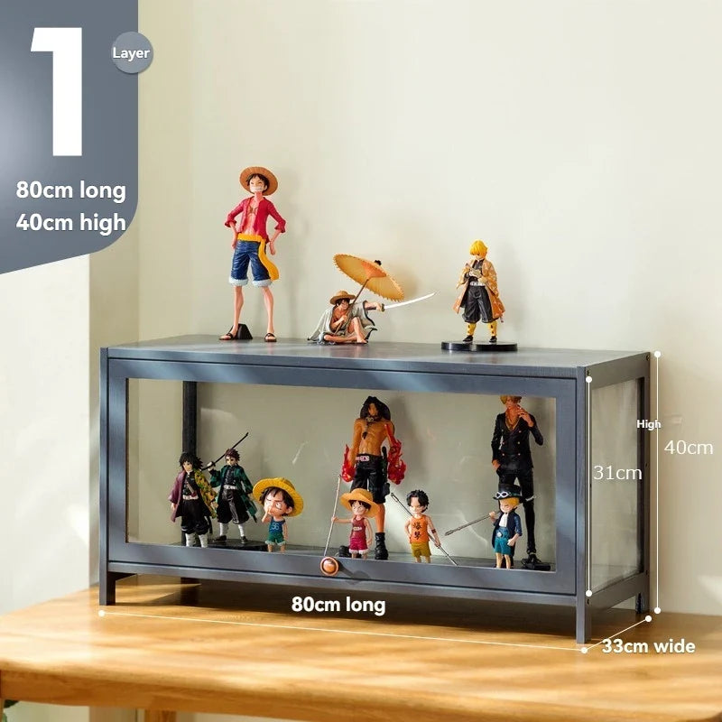 Handmade display cabinet, imitation glass transparent dustproof display cabinet, Lego toy acrylic storage box, bookshelf shelf