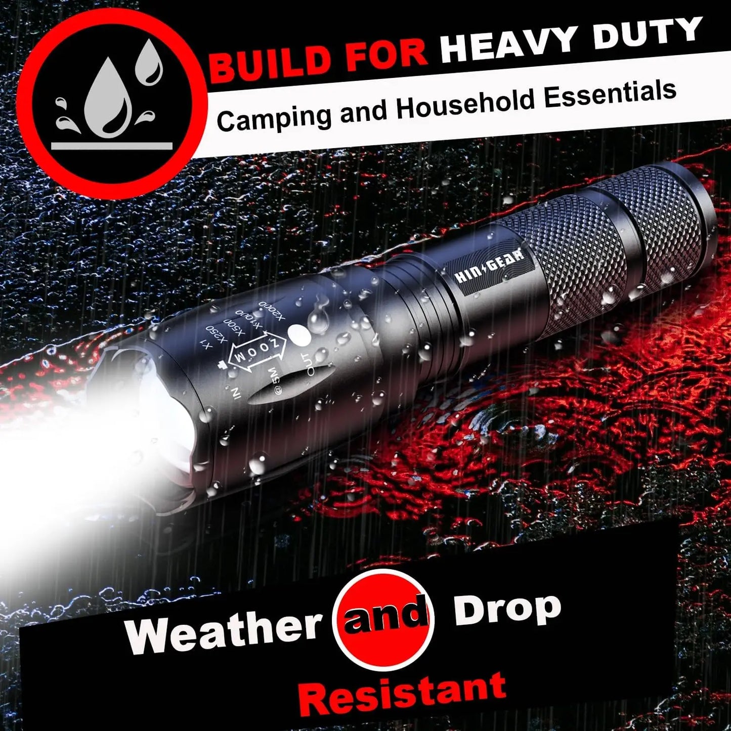 4-Pack Zoomable LED Tactical Flashlight, 2000 Lumens Water Resistant Portable Pocket Light for Emergency Camping