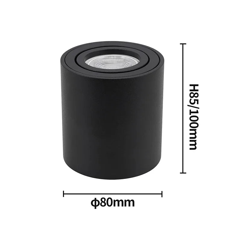 Spotlight GU10 Fitting Round LED Surface Mounted Ceiling Spot Light GU 10 Halogen Bulb Cylinder Down Lamp Fixture 220V