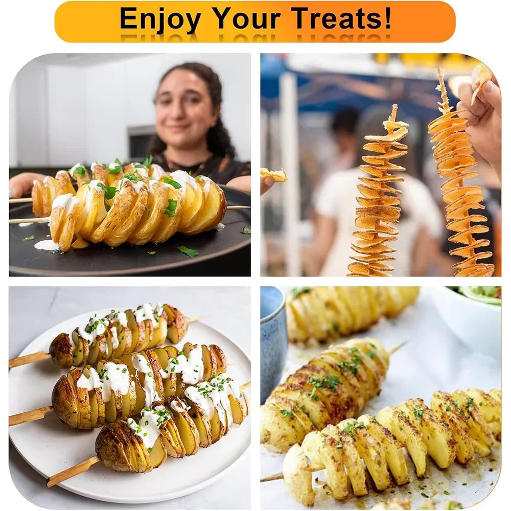 Twisted Potato Slicer Manual Stainless Steel Tornado Potato Spiral Cutter Potato Curly Fry Cutter For Potatoes Carrots Cucumbers