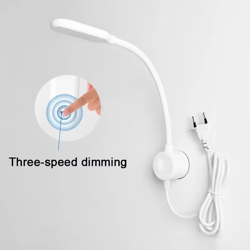 LED Sewing Machine Lighting Lamp Touch dimming Industrial 10/30 Led Light 360° Flexible Adjustable For Base Adsorbed Work Lamps