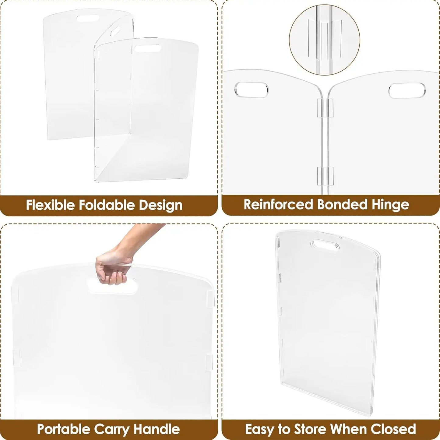 Clear Acrylic Pet Gate - 32" Tall Folding Barrier for Doorways & Stairs, Indoor Fence for Dogs & Cats