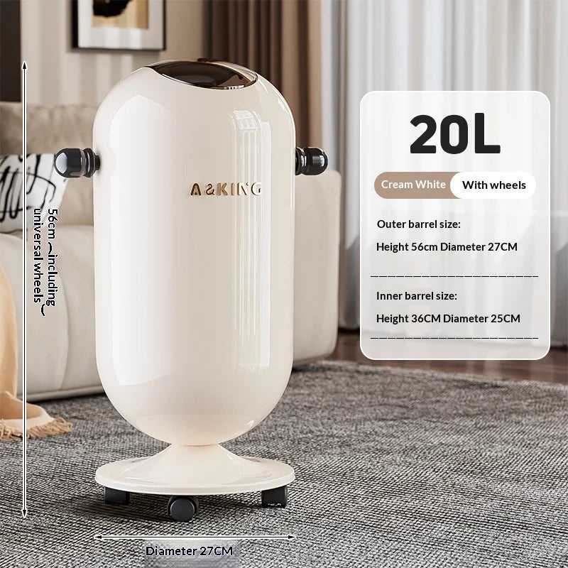 Waste Bins Swing Lid Trash Can Wheeled High Capacity Stylish Home Kitchen Living Room Bedroom Garbage Bin Trash Can Furniture