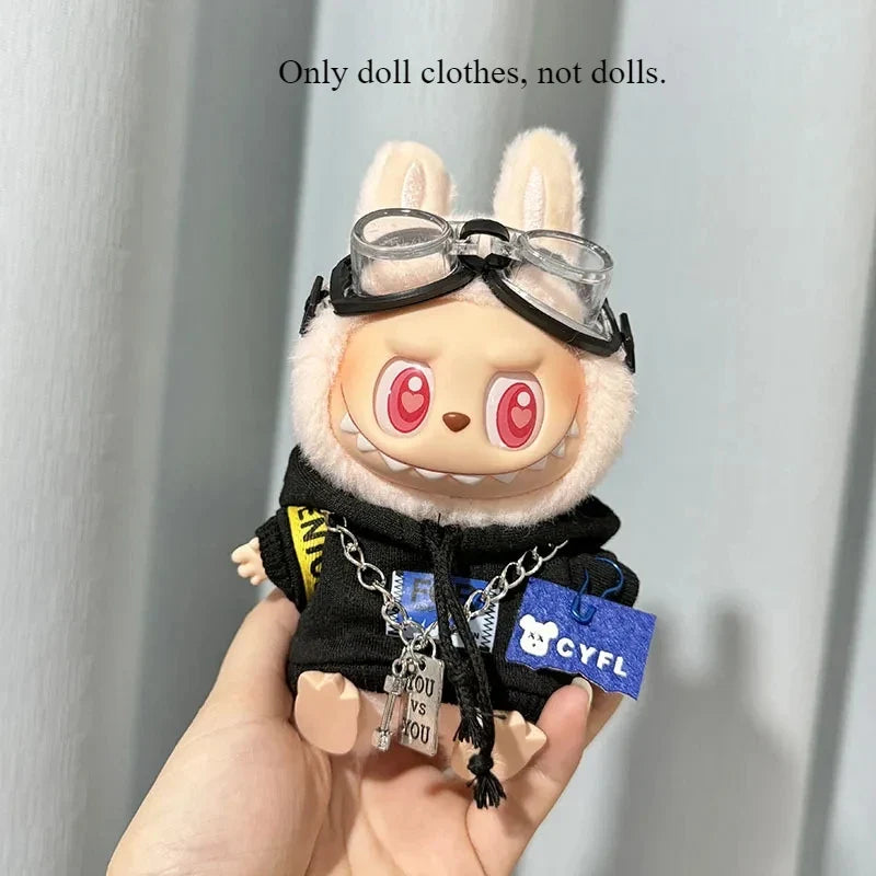 Labubu Doll Clothes Fashion Overalls Labubu doll V1 V2 Dolls Clothing Accessories 15/17cm Plush Doll Universal