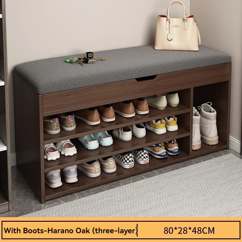 Entrance panel entrance, entrance hall, shoe wearing stool, entrance for sitting, long stool, shoe cabinet, shoe rack integrated