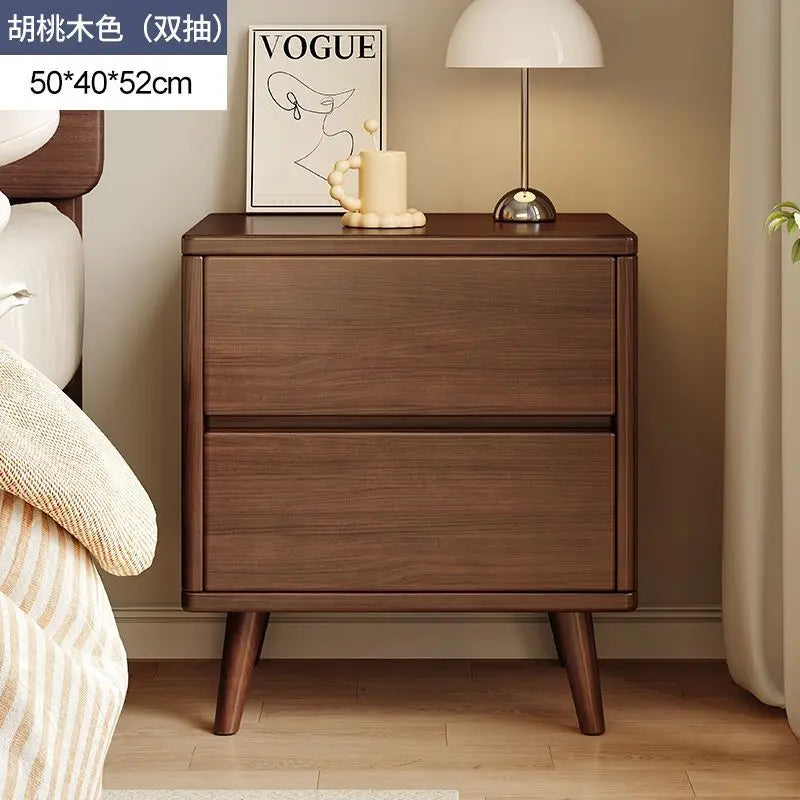 Solid wood bedside table simple Chinese Nordic home storage cabinet storage bedroom bedside floor storage cabinet