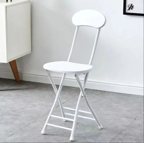 1pc Classic Style Folding Chair with Oval Seat Portable, No Assembly Needed, Durable Metal Frame Hardwood Construction for Home