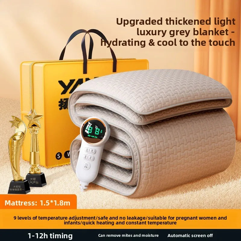 Electric Water Circulation Heated Blanket Mattress Pad Dual Queen King Remote Thermostat Energy Saving Auto Shutoff Washable