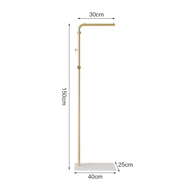 Cream Minimalist Floor Coat Rack Entryway Standing Coat Stand Multifunctional Bedroom Clothes Hanger Shelf Organizer Furniture