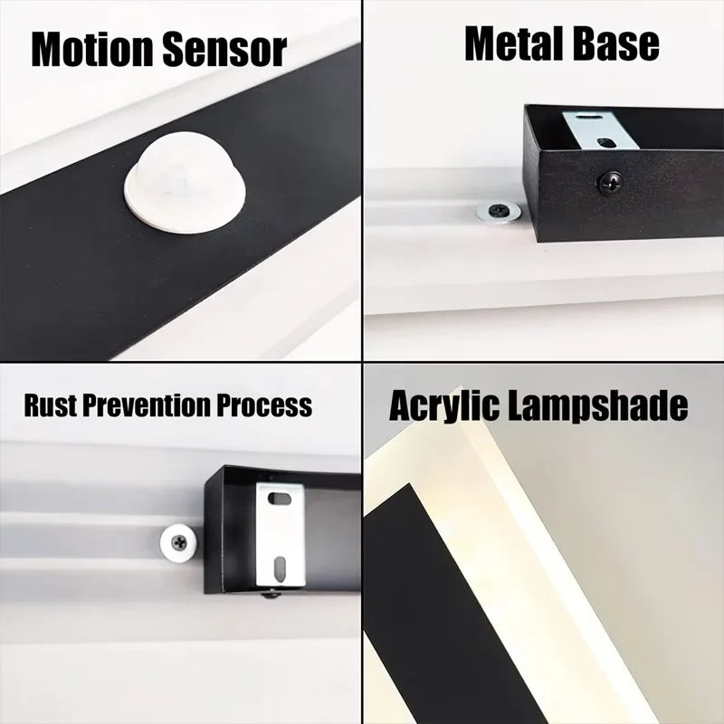 IP65 Waterproof LED Long Wall Sconce Outdoor Wall Light With Motion for Porch Patio Living Room and Garage Wall lamp