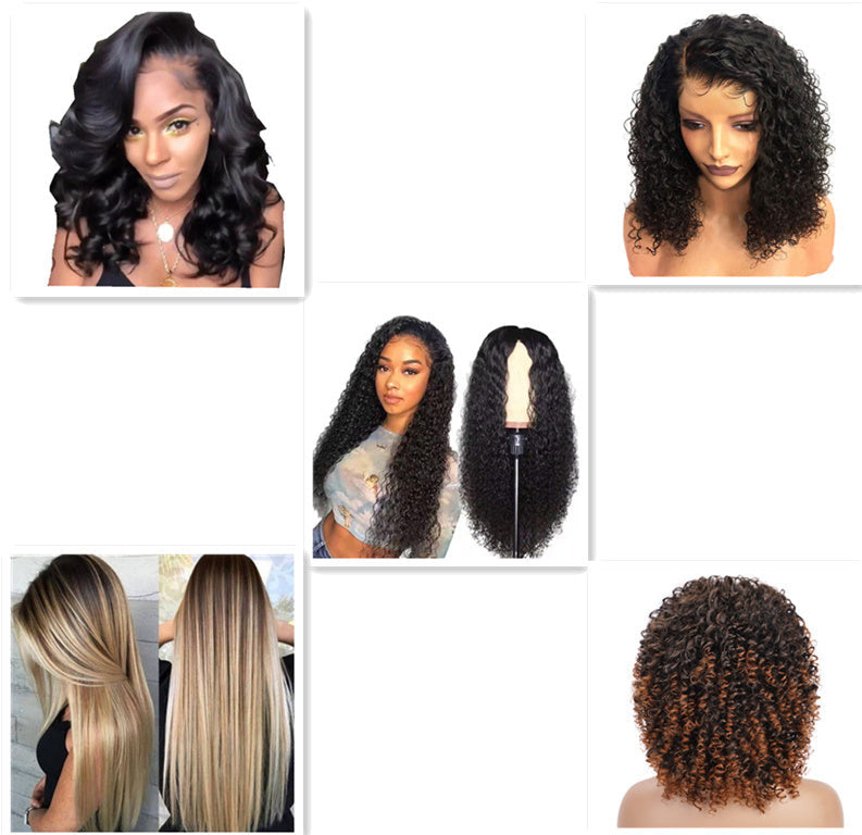 Front Lace Long Curly Chemical Fiber Wig EU & US Style