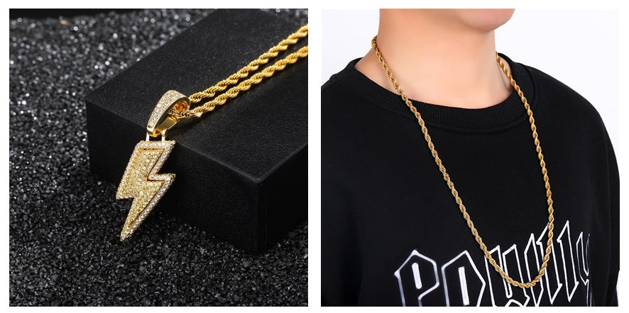 Hot Selling Lightning Zircon Hip Hop Pendant