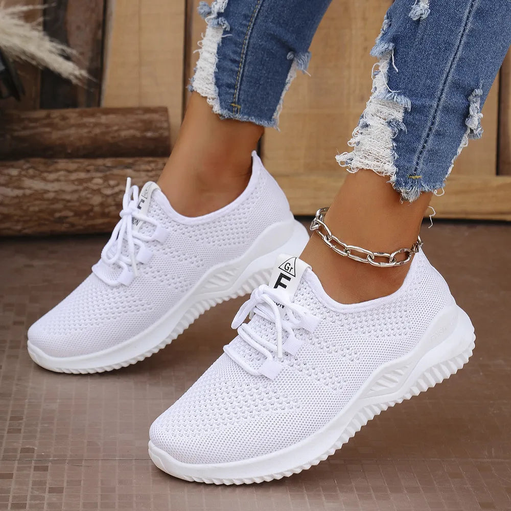 Breathable Mesh Lace Up Athletic