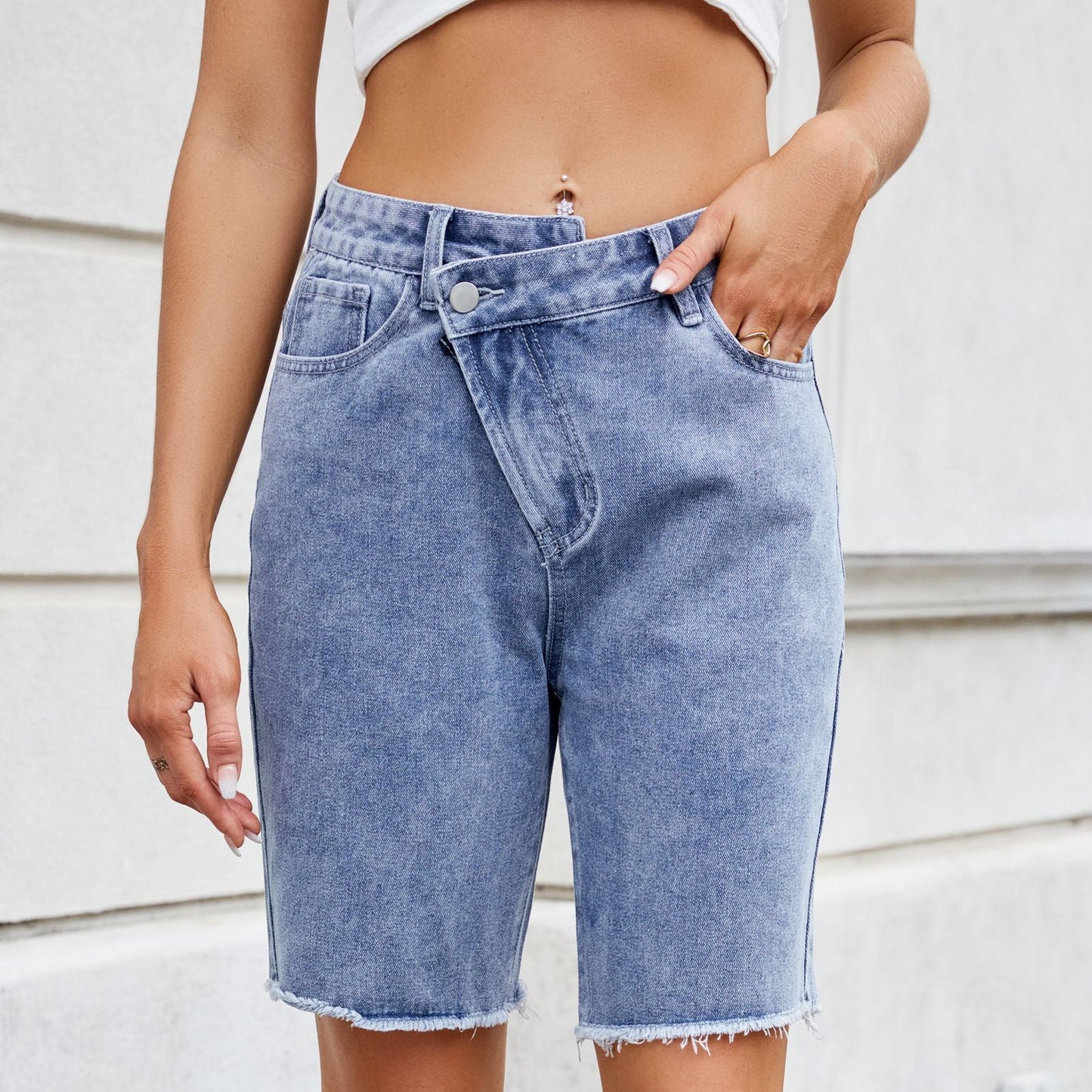 European and American women's loose casual denim shorts