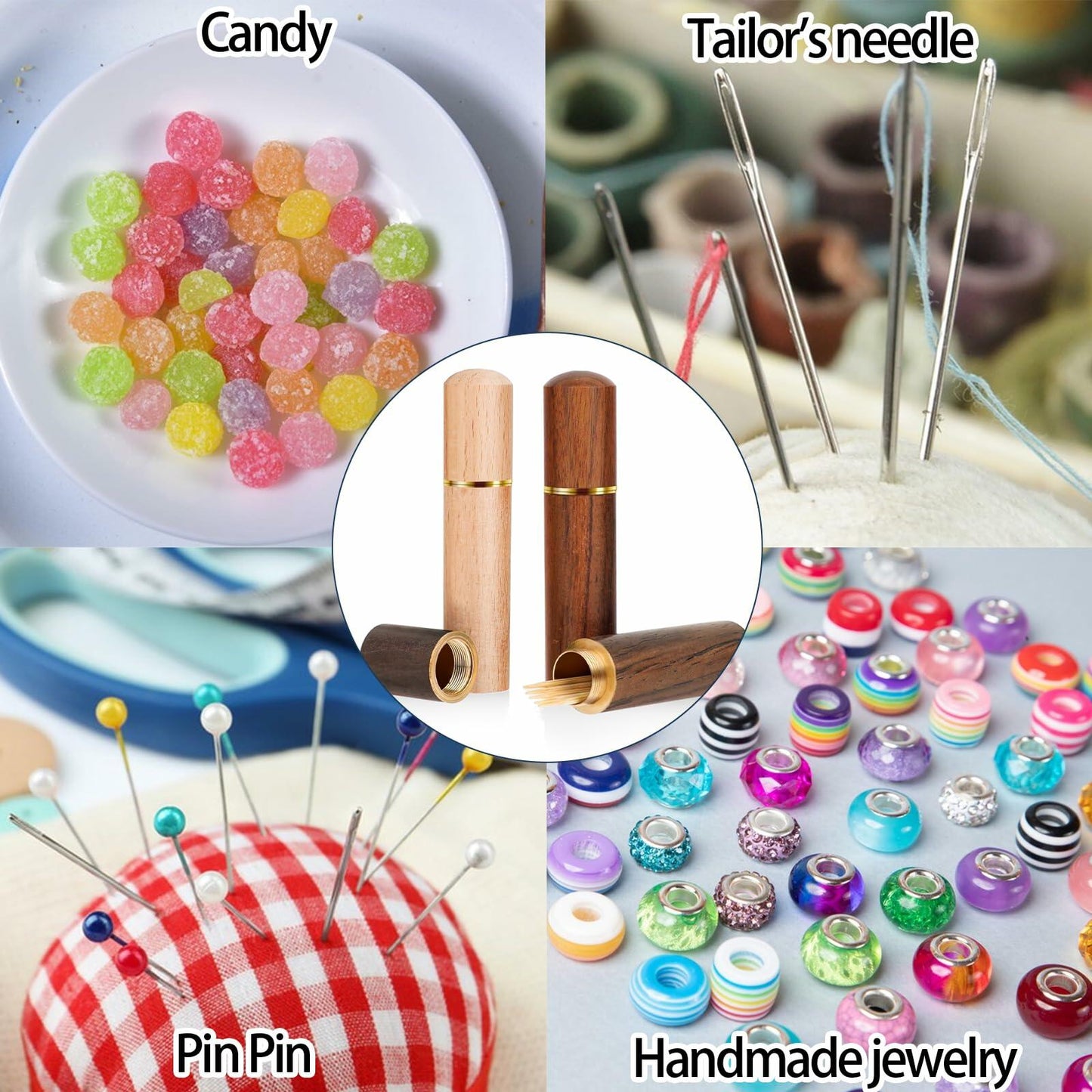 AHQiZFX 3pack Handmade Wood Toothpick Holder Portable Waterproof Mini Box