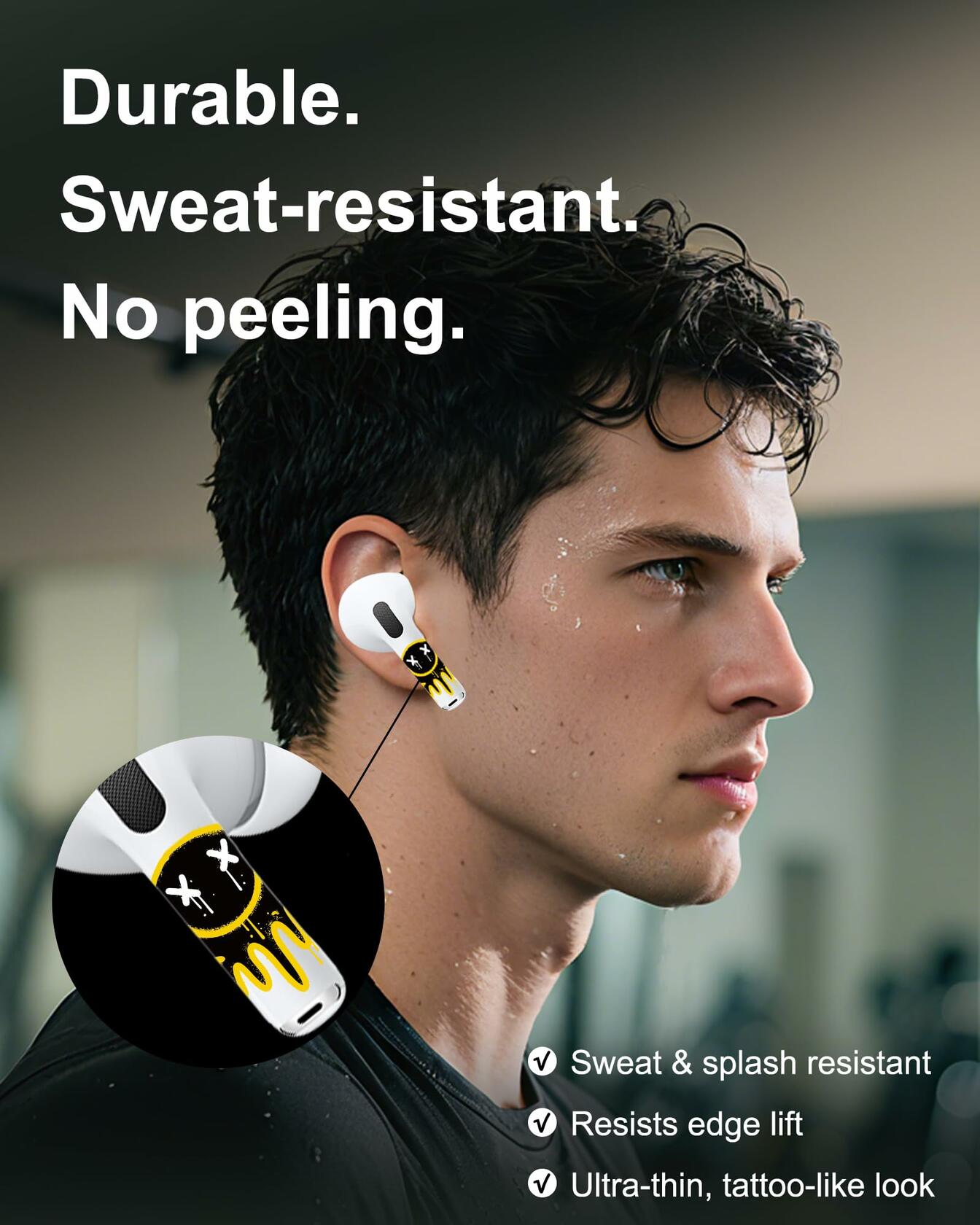 ROCKMAX Luminous AirPods Skins 2nd Gen Skull 237 Glow Sticker Wraps