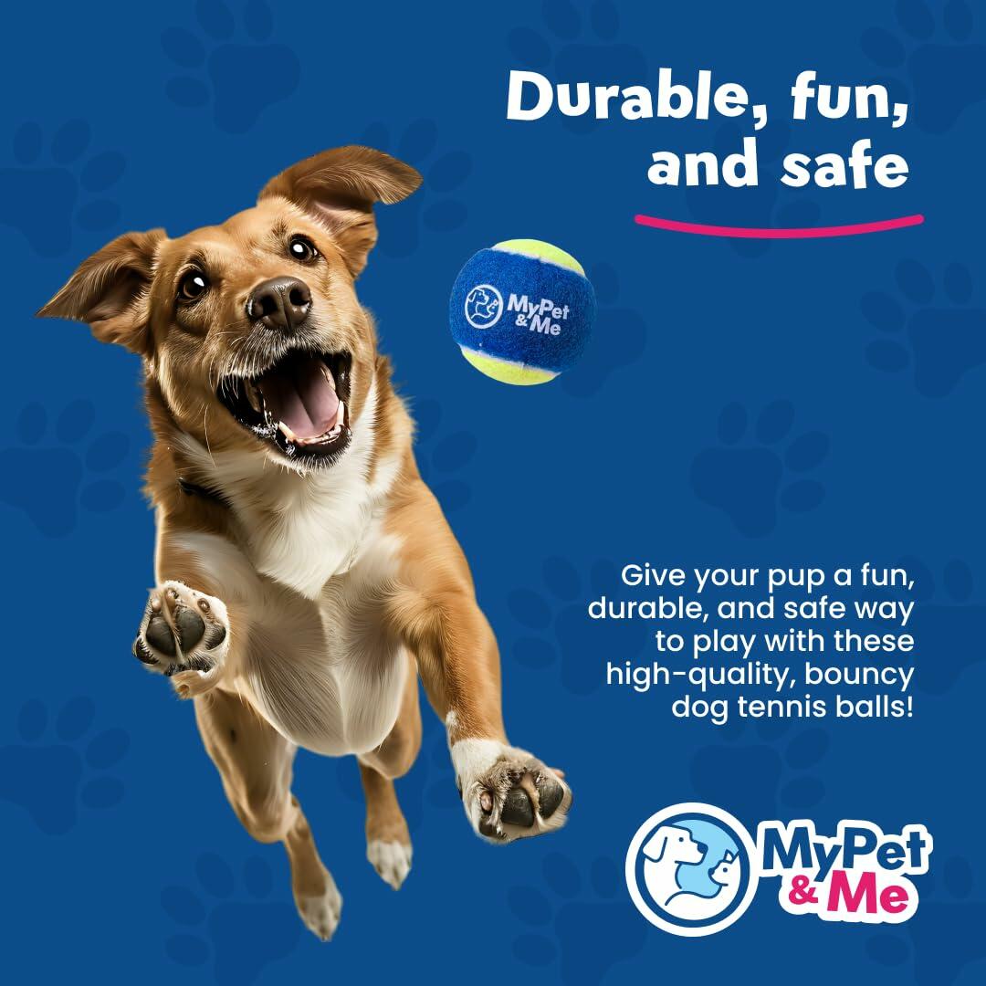 My Pet & Me Dog Tennis Balls 2.5-Inch Soft Lightweight Indoor Outdoor 3 Pack