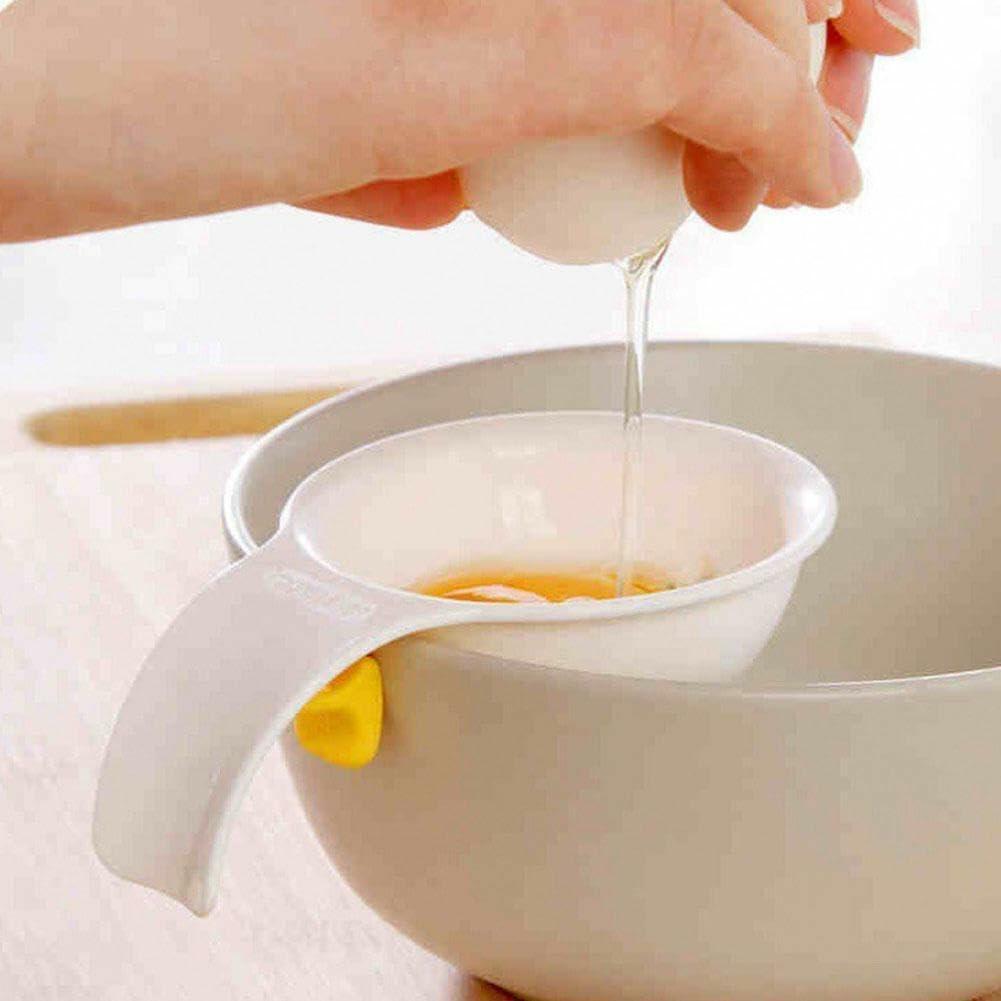 WsjiaboFux White Egg Yolk Separator Plastic Strainer for Baking 1 Count