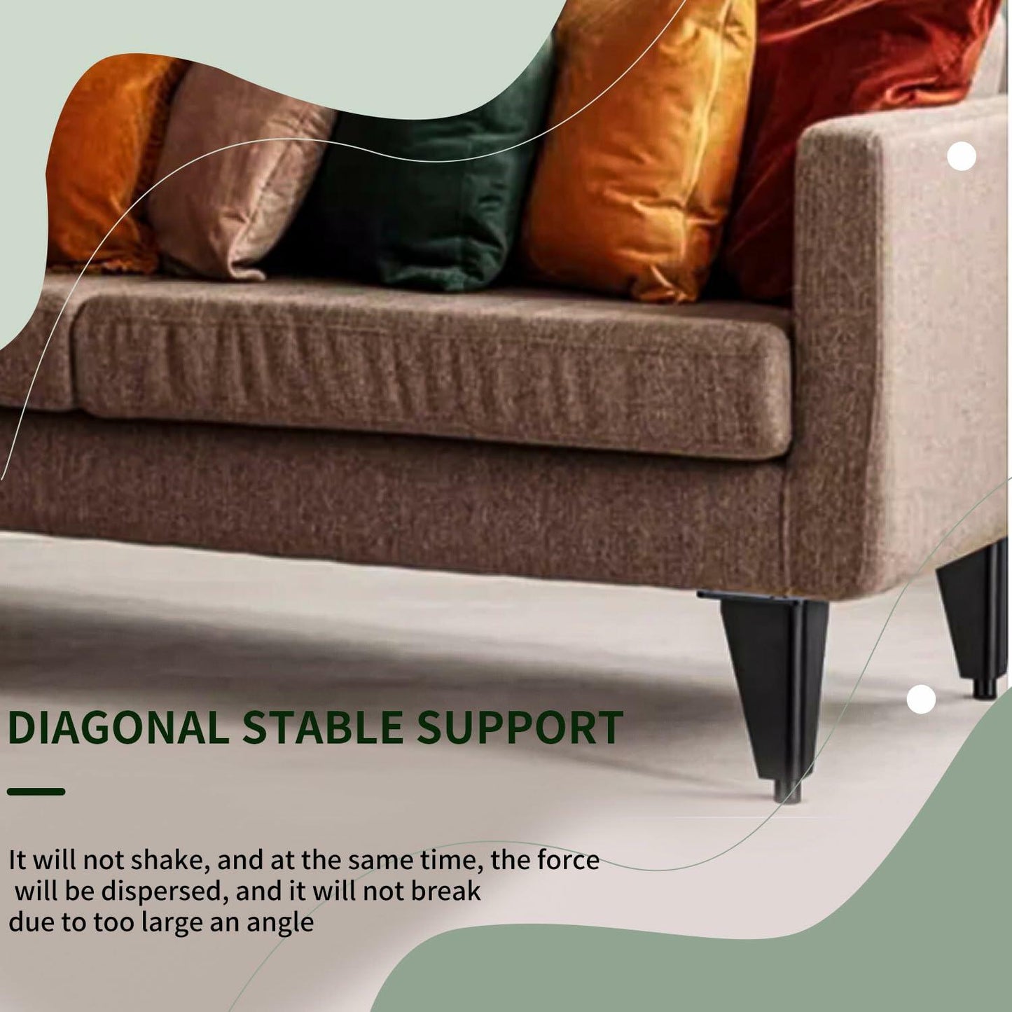 4pcs 4in Metal Furniture Legs Replacement for Sofa Cabinet Table Chair