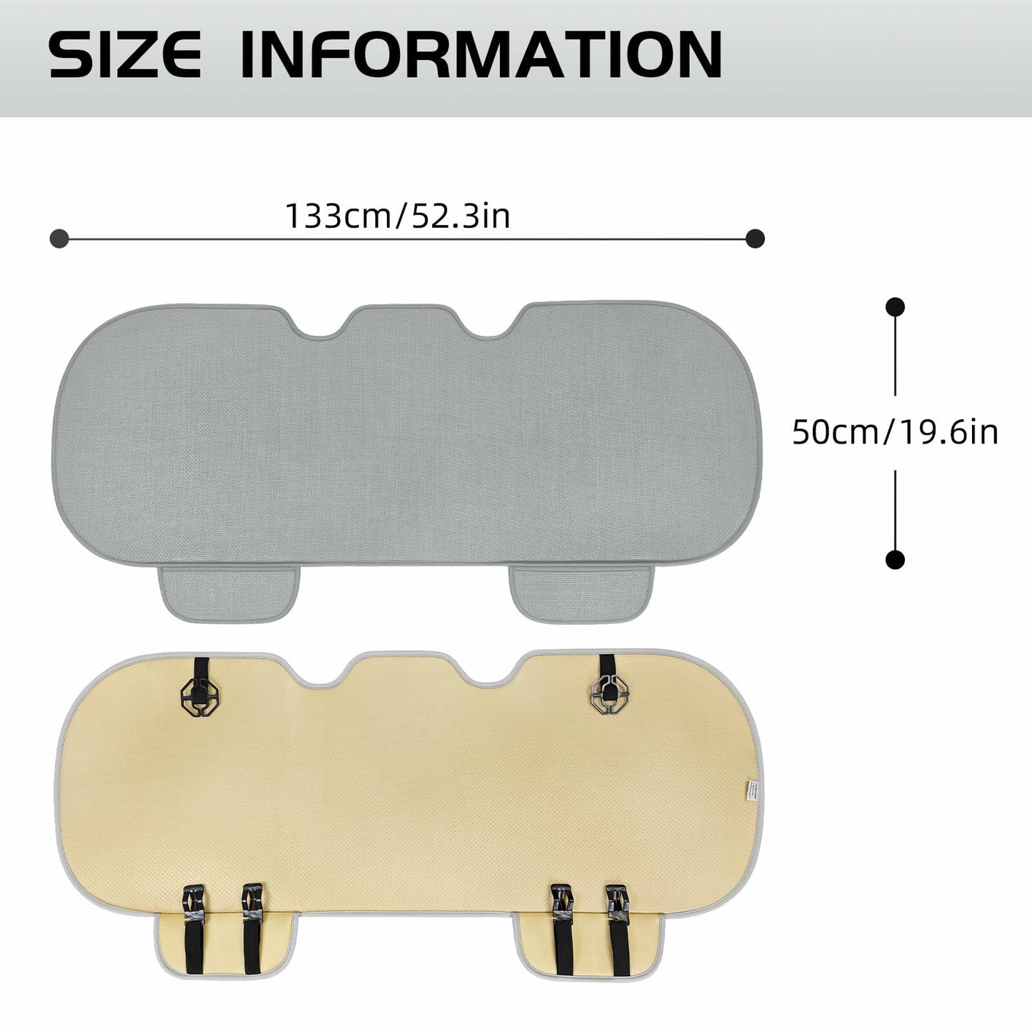 SanQing Universal Rear Car Seat Cover Cotton Linen Cushion Gray Rear