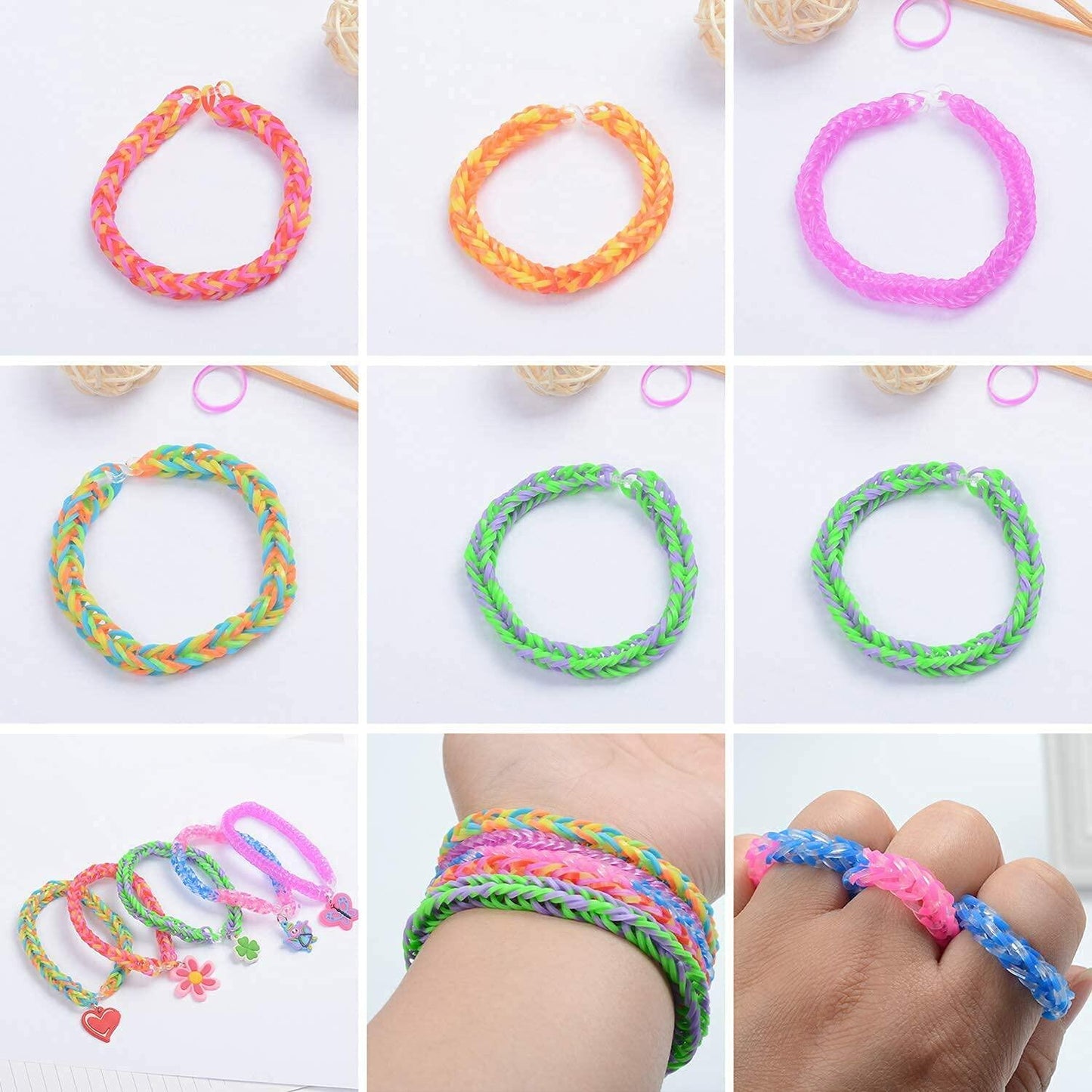 YUSLROB Rubber Band Bracelet Making Kit 2000+ Multi-Color Bands Kids