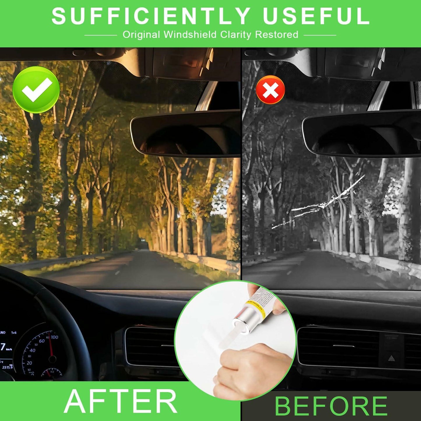DBIGQ Windshield Repair Kit Auto Glass Crack Chip Fix Liquid All-in-One